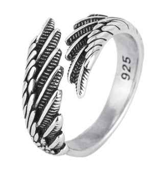 Anillo de pluma ajustable unisex