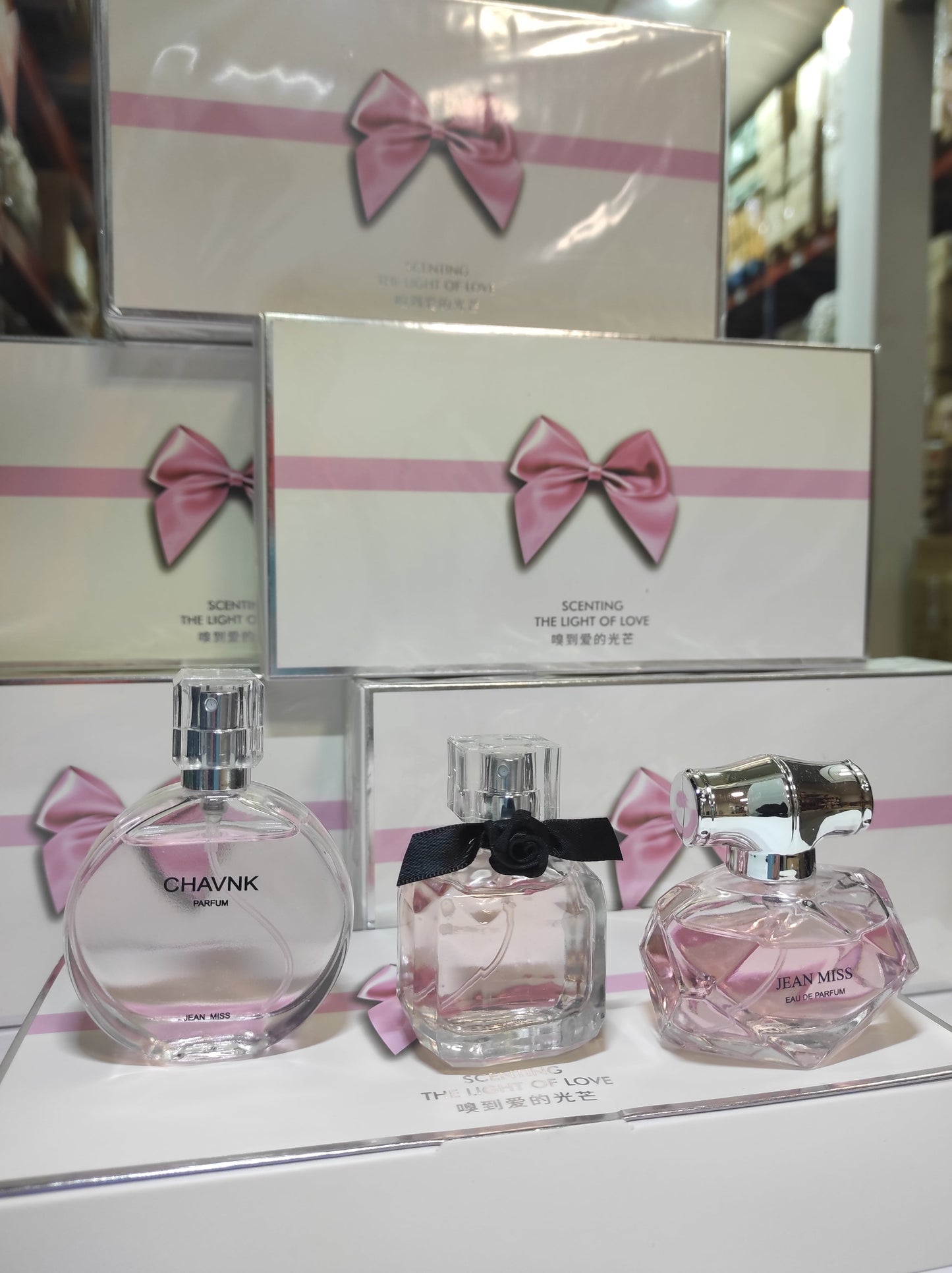 Conjuntos de 3 fragancias para mujer caja rosa (no réplica)