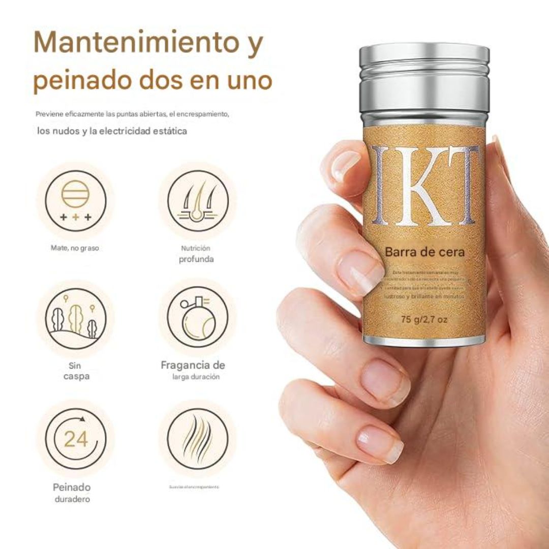 Cera Fijadora para el Pelo  Controla el Frizz y Estiliza al Instante