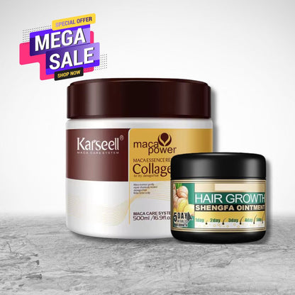 Mascarilla Capilar Reparación 500ml + Crema de jengibre Crecimiento OFERTA ESPECIAL, producto 100% ESPAÑOL