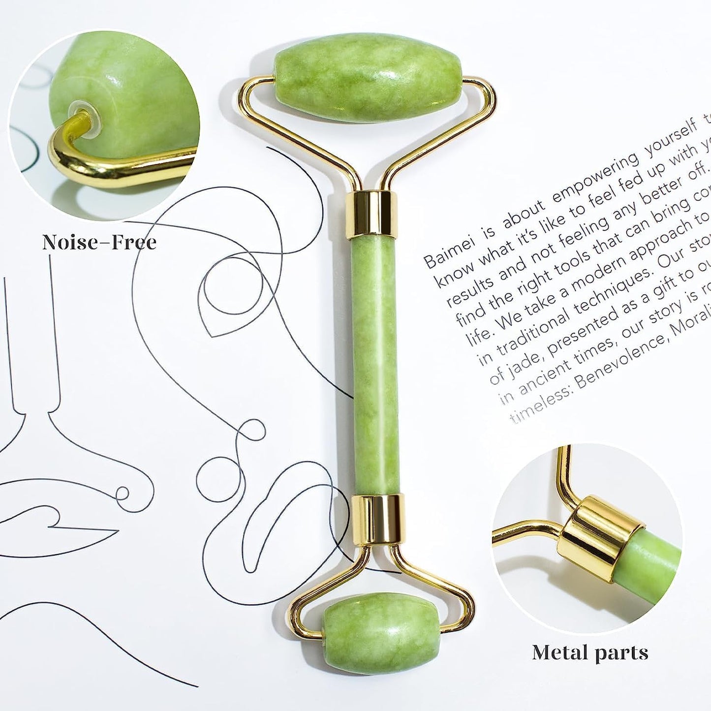 Rodillo de Jade para masaje Facial