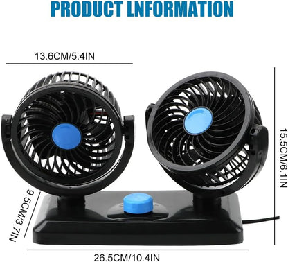 Ventilador Coche Doble Cabeza USB